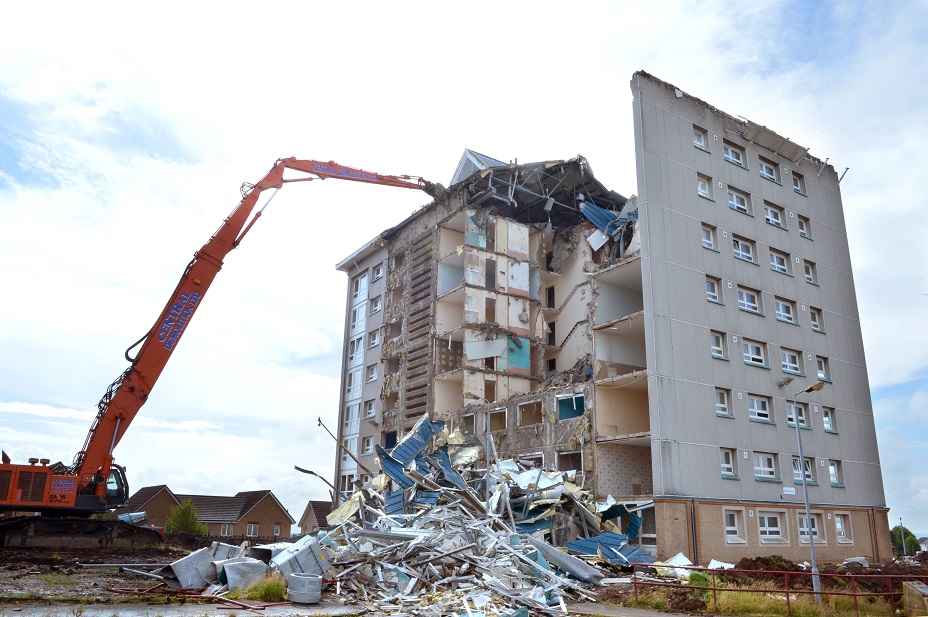 Demolition of Airdrie highrises begins Scottish Housing News